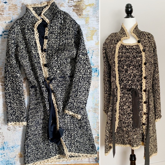 MOSCHINO cheap and chic Cotton/Straw Weaved Suit - Picture 3 of 8